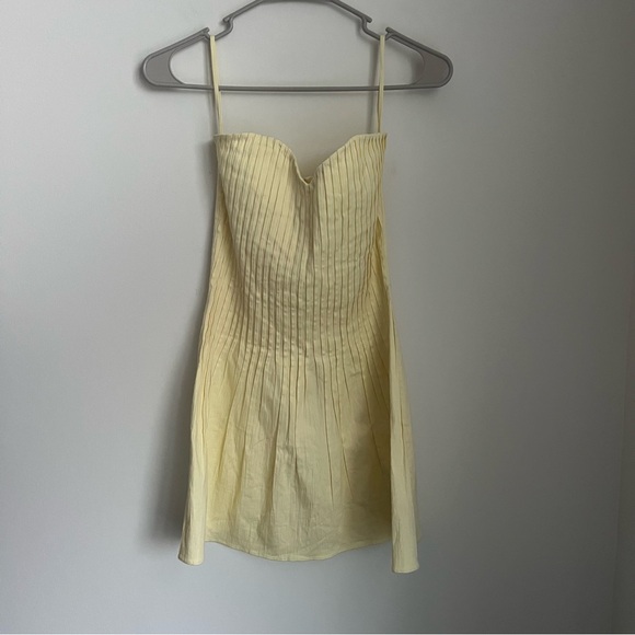 NEW MANNATT GUPTA Strapless Mini Dress in Yellow Women's Small - Picture 6 of 9